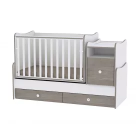   Lorelli Trend PLUS kombi ágy 70x165 - White & Coffee / Fehér & Kávé