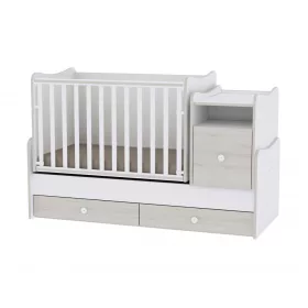  Lorelli Trend PLUS kombi ágy 70x165 - White & Light Oak / Fehér & Világos Tölgy