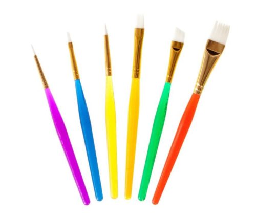 Prima Art 6 Darab-os Színes nyelű és fejű ecsetkészlet