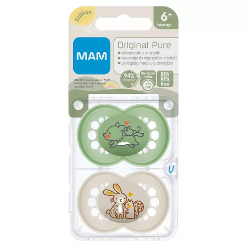 MAM PURE Original szilikon DUPLA cumi 6+ hónap