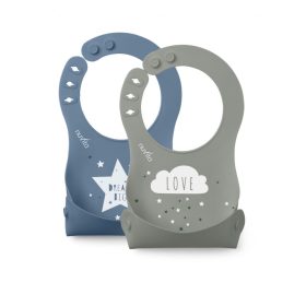 Nuvita Squashy szilikon előke - blue/green - 4370