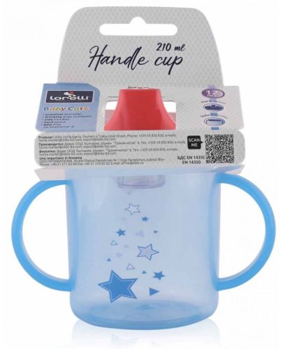 Baby Care itatópohár fogantyúval 210ml alacsony - blue