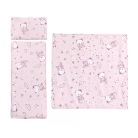   Lorelli 3 részes nyári ágynemű garnitúra babakocsiba - Pink Ballerina