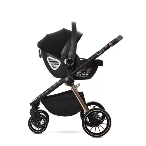 Lorelli Bianca 3az1-ben újszülött babakocsi Lorelli Aria Luxe hordozóval - Black (2 doboz)