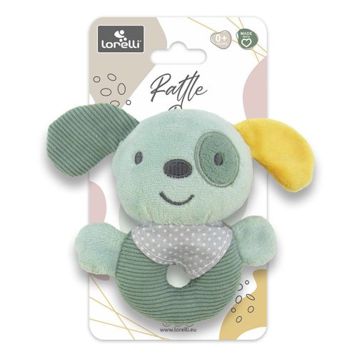 Lorelli Toys Plüss csörgő karika - Zöld Kutya