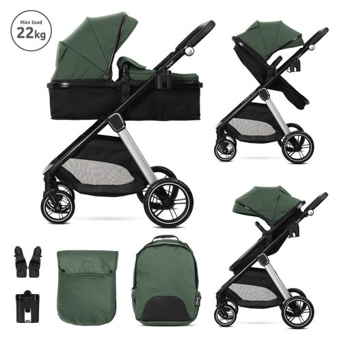 Lorelli Aspen babakocsi mózessé alakítható sport résszel - Green