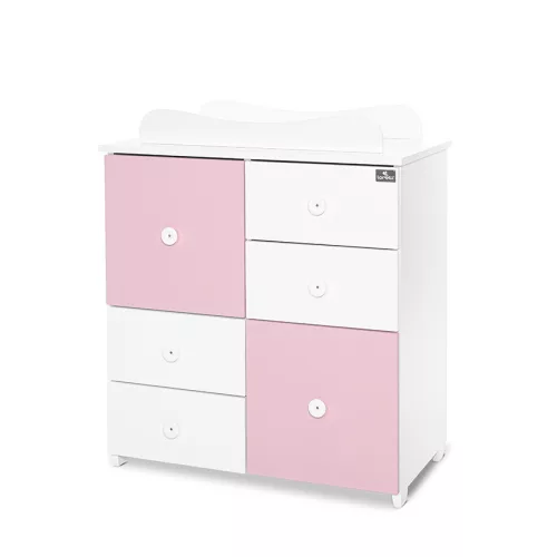 Lorelli Cupboard pelenkázó komód - White & Orchid Pink ÚJ
