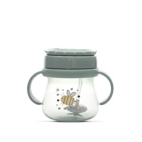 Baby Care szívószálas itató fogantyúval 250ml - Green