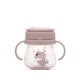 Baby Care szívószálas itató fogantyúval 250ml - Rose