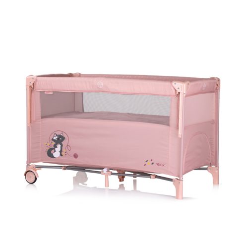 Chipolino Relax multifunkciós utazóágy - Pink Marshmellow