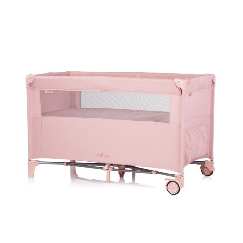 Chipolino Relax multifunkciós utazóágy - Pink Marshmellow Linen