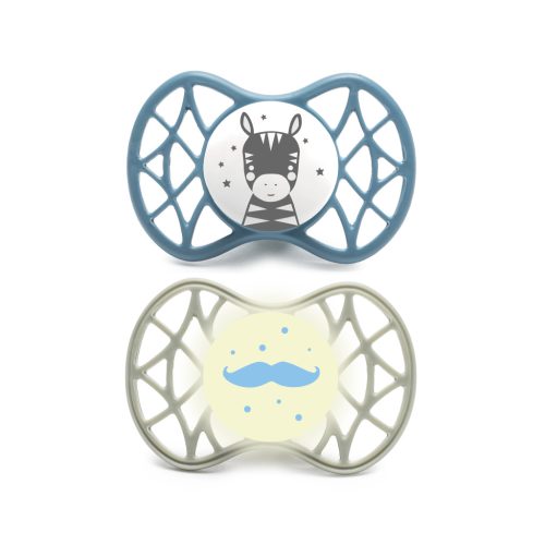 Nuvita Symmetric Air55 2db-os cumi szett 6+ - Powder Blue/Sage Green - zebra/bajusz 70852
