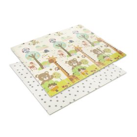   Lorelli Összehajtható 2 oldalas thermo játszószőnyeg 180x200cm - Green Best friends & stars
