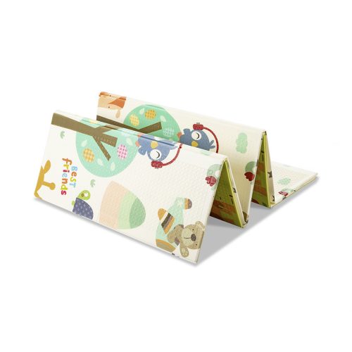 Lorelli Összehajtható 2 oldalas thermo játszószőnyeg 180x200cm - Green Best friends & stars