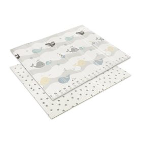   Lorelli Összehajtható 2 oldalas thermo játszószőnyeg 180x200cm - Grey Waves & stars