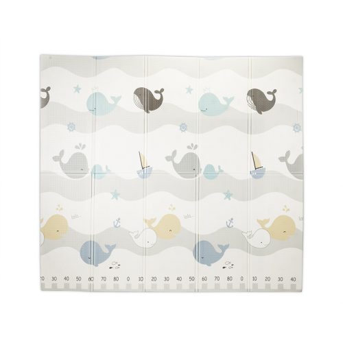 Lorelli Összehajtható 2 oldalas thermo játszószőnyeg 180x200cm - Grey Waves & stars