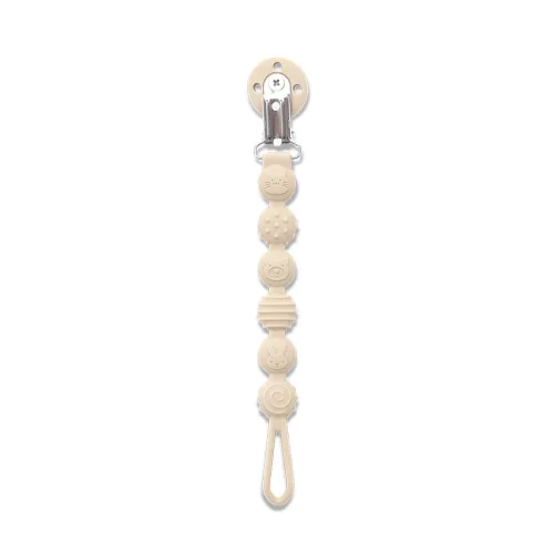 Lorelli Természetes szilikon cumitartó lánc - Beige