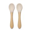 Lorelli szilikon kanalak bambusz nyéllel 2 db - Beige