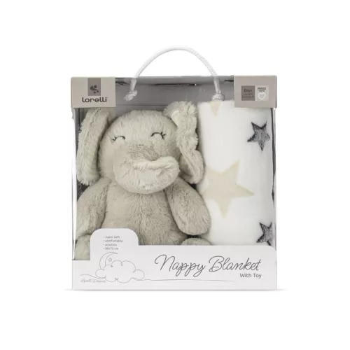 Lorelli Nappy takaró 75x90 cm - Beige Elephant