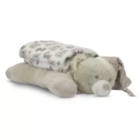   Lorelli Poffy Duo takaró 75x90 cm párnával 45x30 cm - White BeigeTeddy Bear