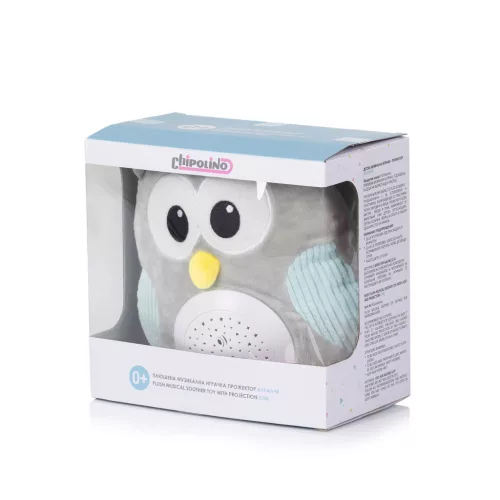 Chipolino projektoros zenélő plüss játék - Owl