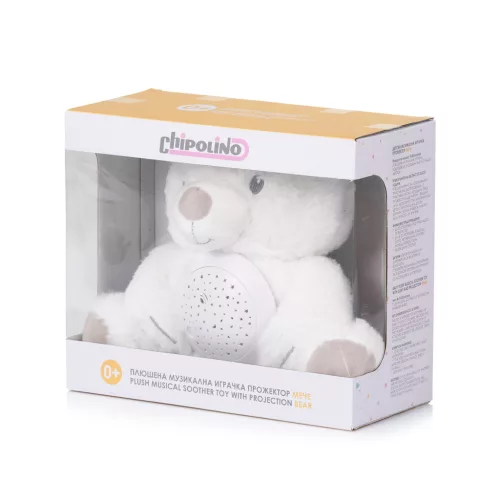 Chipolino projektoros zenélő plüss játék - Bear" white