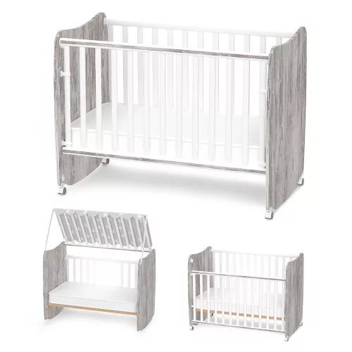 Lorelli Stars ringatható kiságy 60x120 - White / Artwood