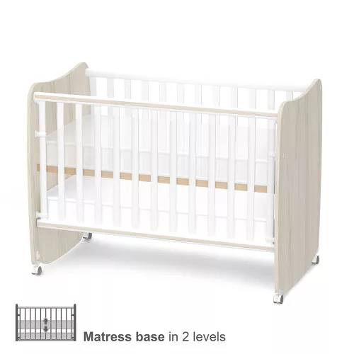 Lorelli Stars ringatható kiságy 60x120 - White / Light oak
