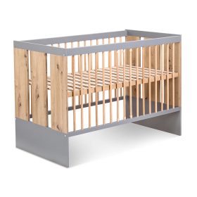 Little Sky Pauline kiságy 60x120 - grafitszürke & tölgy