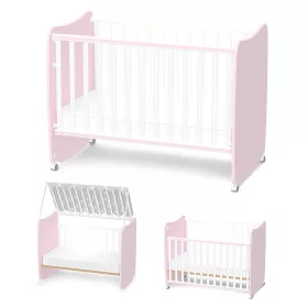   Lorelli Stars ringatható kiságy 60x120 - White / Orchid Pink