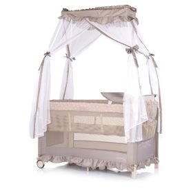   Chipolino Palace multifunkciós utazóágy baldachinnal - Latte