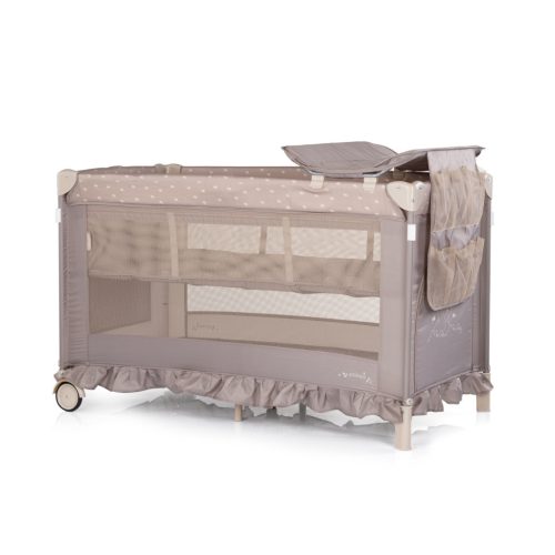 Chipolino Palace multifunkciós utazóágy baldachinnal - Latte