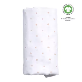   MOTHERHOOD Muszlin pelenka BIO XXL 130x130 cm - Pink and Black Dots