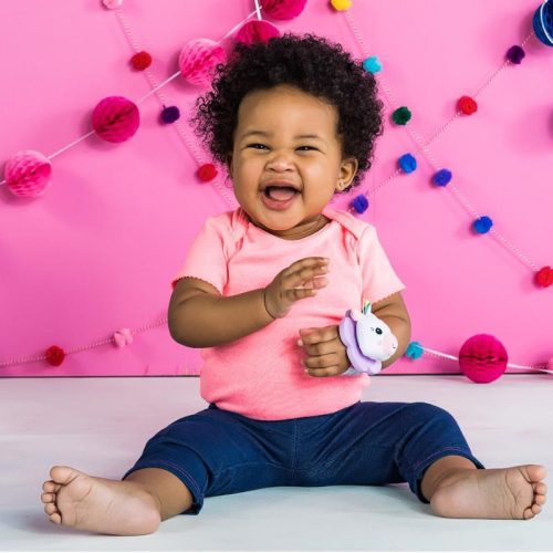 Bright Starts 2 db csörgő karkötő rágókával, egyszarvú/láma, 0 hó+