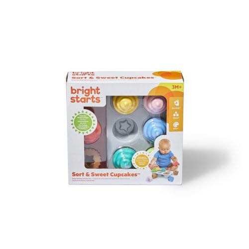 Bright Starts Formaválogató játék, Cupcakes, 3 hó+