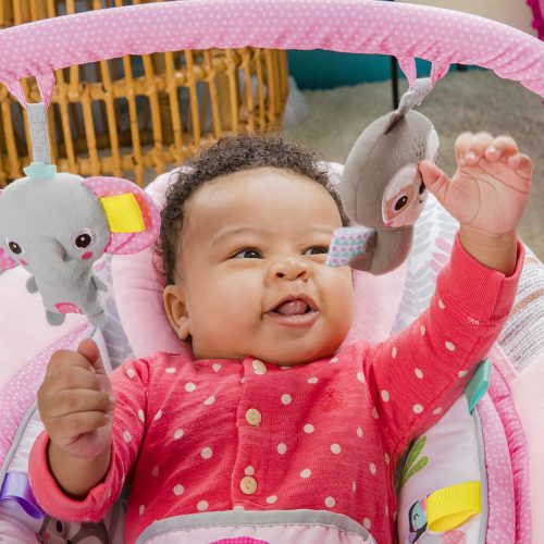 Bright Starts Rezgő pihenőszék dallamokkal, Rosy Vines™, 0 hó+, 9 kg-ig