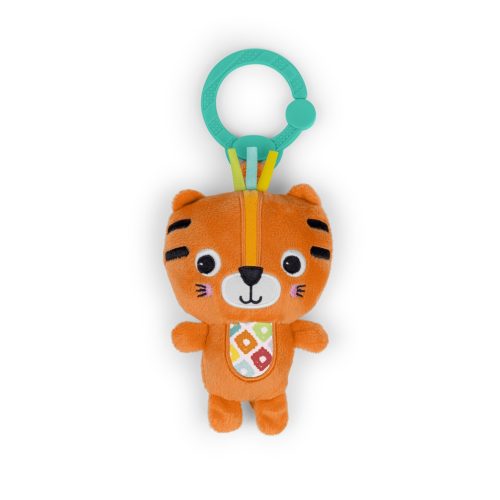 Bright Starts Plüss csörgő tigris C-karikán, Jingle Joy™, 0 hó+