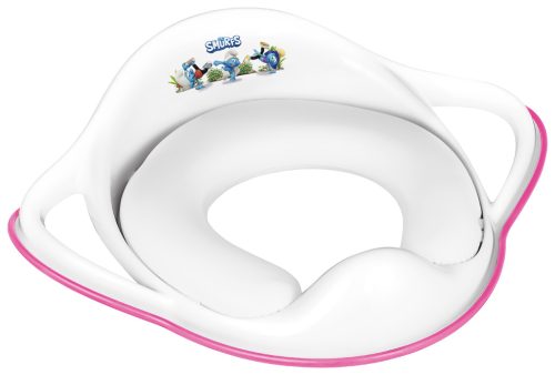 Maltex WC szűkítő fogantyúkkal, puha Hupikék Törpikék - Rózsaszín