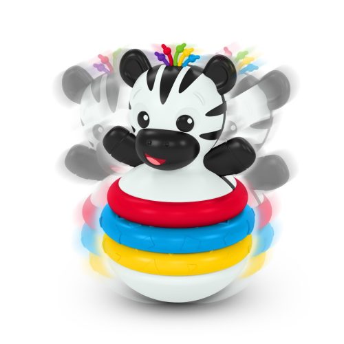 Baby Einstein Rágóka építőjáték, zebra Stack & Wobble Zen™, 3 hó+