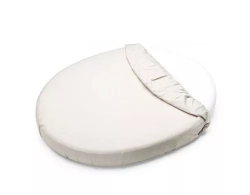 Petite&Mars Vízhatlan lepedő ovális kiságyakhoz, Soft Dream, Oval 84x50 cm, White