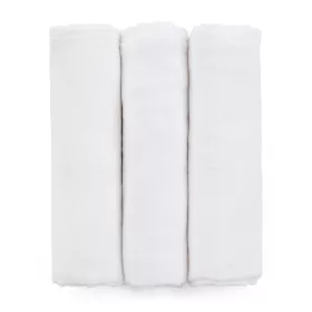   Petite&Mars Bambusz muszlin 3db-os pelenka szett, Moussy Total White, 68 x 68 cm