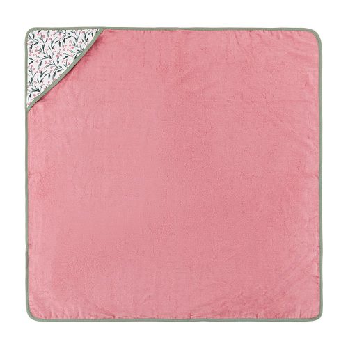Petite&Mars Bambusz törölköző kapucnival Loulou Pink Meadow 100 x 100 cm