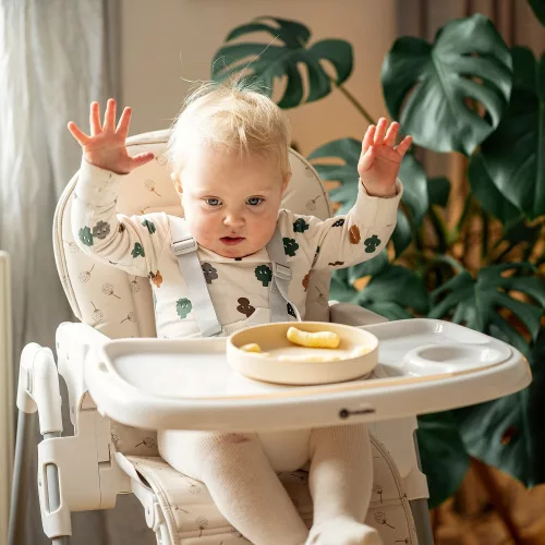 Petite&Mars Etetőszék huzat és tálca, Gusto, Pastel Beige