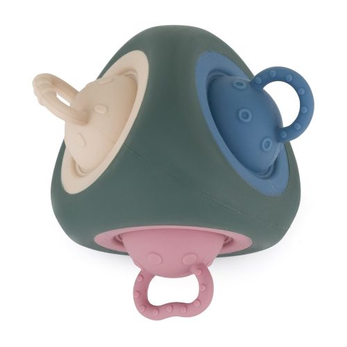 Petite&Mars Szilikon játék Pop Up Triangle Misty Green 10hó+