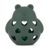 Petite&Mars Szilikon játék csörgővel Bear Basil Misty Green 0m+
