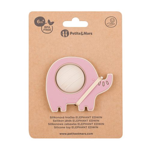 Petite&Mars Szilikon játék Elephant Edwin Dusty Rose 6hó+