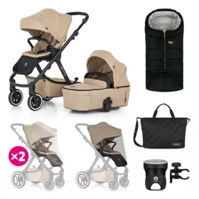   Petite&Mars Kombinált babakocsi, ICON 2in1, Mocha Beige, XXL AIR