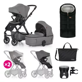   Petite&Mars Kombinált babakocsi, ICON 2in1, Dove Grey, XXL RWS