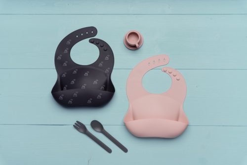 Petite&Mars Szilikon előke, Sam, Grey Hills