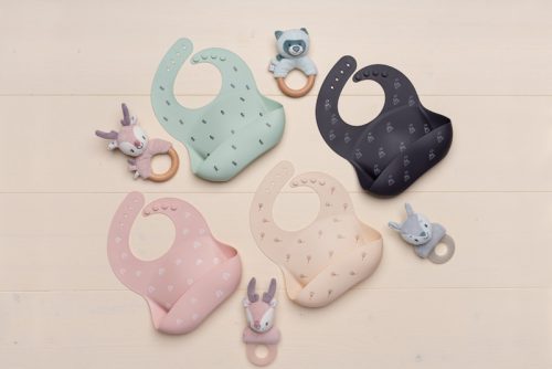 Petite&Mars Szilikon előke, Sam, Beige Dandelion